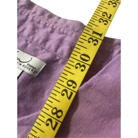 Kim Rogers Purple Top, Plus Size 3X, 100% Linen - Picture 7 of 9